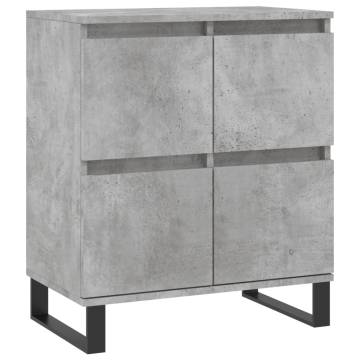 2 pcs Concrete Grey Sideboards - Durable & Stylish | HipoMarket