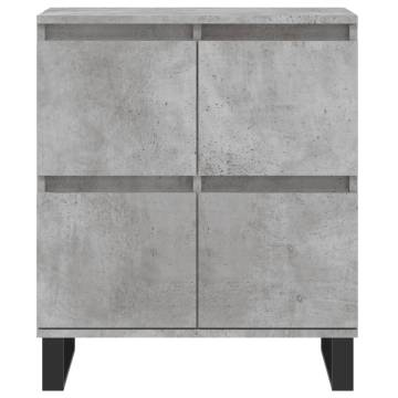 2 pcs Concrete Grey Sideboards - Durable & Stylish | HipoMarket