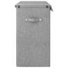 Foldable Laundry Hamper - Grey Faux Linen Fabric | Hipomarket UK