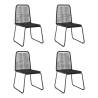 Outdoor Chairs 4 pcs Poly Rattan Black - Stylish & Durable