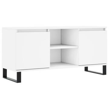 Stylish White TV Cabinet - 104x35x50 cm Engineered Wood