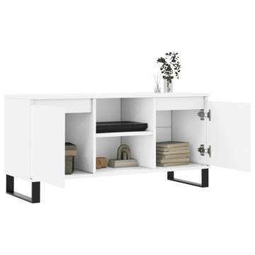 Stylish White TV Cabinet - 104x35x50 cm Engineered Wood