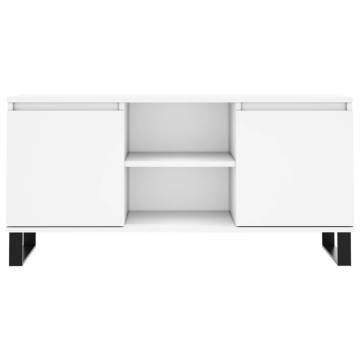 Stylish White TV Cabinet - 104x35x50 cm Engineered Wood