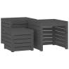 3 Piece Garden Box Set Grey Solid Wood Pine - Hipomarket