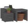 3 Piece Garden Box Set Grey Solid Wood Pine - Hipomarket