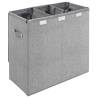 Foldable Laundry Hamper - Grey Faux Linen Fabric | Hipomarket UK