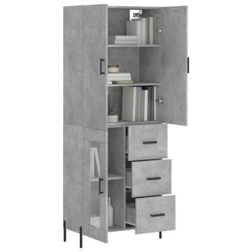 Highboard Concrete Grey 69.5x34x180 cm - Stylish Storage Solution