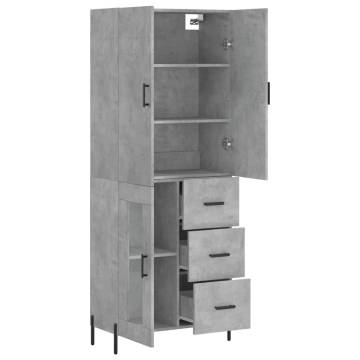 Highboard Concrete Grey 69.5x34x180 cm - Stylish Storage Solution