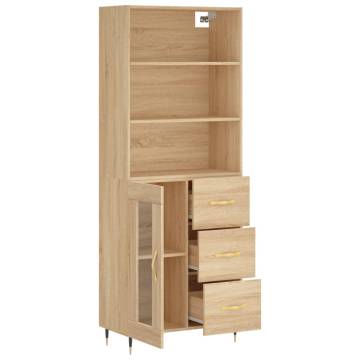 Stylish Highboard Sonoma Oak - 69.5x34x180 cm | Hipomarket