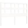 White Small Double Bed Frame with Headboard - Solid Wood