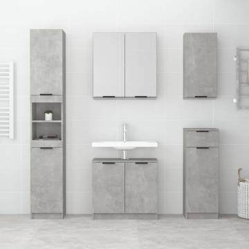 Stylish Bathroom Cabinet in Concrete Grey - 32x34x188.5 cm