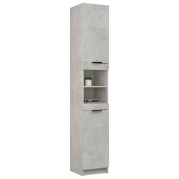 Stylish Bathroom Cabinet in Concrete Grey - 32x34x188.5 cm