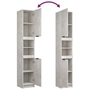 Stylish Bathroom Cabinet in Concrete Grey - 32x34x188.5 cm