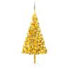 Artificial Pre-lit Christmas Tree with Ball Set Gold 180 cm PET Colour gold and grey Size 180 x 93 cm Quantity in Package 1 Number of Branch Tips 