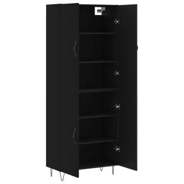 Stylish Highboard Black 69.5x34x180 cm | Hipomarket