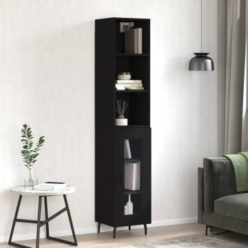 Stylish Highboard Black 34.5x34x180 cm - Hipomarket