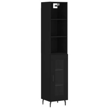 Stylish Highboard Black 34.5x34x180 cm - Hipomarket