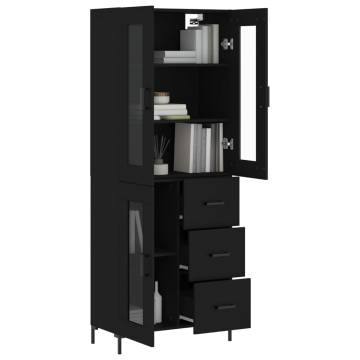 Elegant Highboard Black - 69.5x34x180 cm | Hipomarket UK