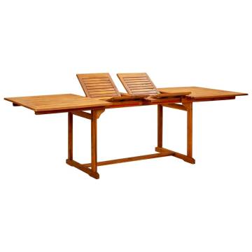 Garden Dining Table - Extendable Solid Acacia Wood | HipoMarket