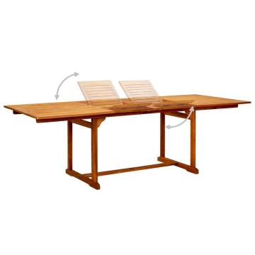 Garden Dining Table - Extendable Solid Acacia Wood | HipoMarket