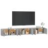 Stylish 3-Piece Wall-Mounted TV Cabinets in Concrete Grey