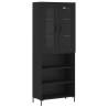 Stylish Highboard Black 69.5x34x180 cm - Hipo Market