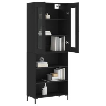 Stylish Highboard Black 69.5x34x180 cm - Hipo Market