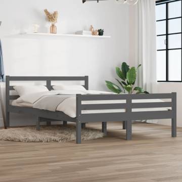 Grey Solid Wood Bed Frame 120x200 cm | Modern Bedroom Decor