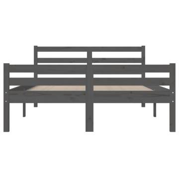 Grey Solid Wood Bed Frame 120x200 cm | Modern Bedroom Decor