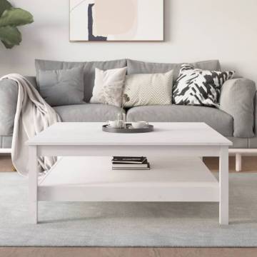 Elegant White Coffee Table - 100x100x40 cm Solid Pine | HipoMarket