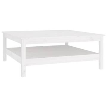 Elegant White Coffee Table - 100x100x40 cm Solid Pine | HipoMarket