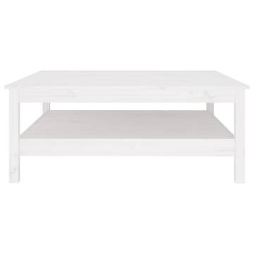 Elegant White Coffee Table - 100x100x40 cm Solid Pine | HipoMarket