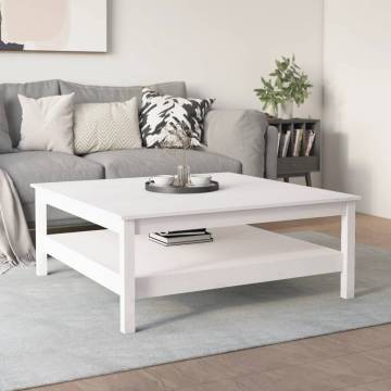 Elegant White Coffee Table - 100x100x40 cm Solid Pine | HipoMarket