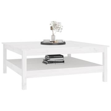 Elegant White Coffee Table - 100x100x40 cm Solid Pine | HipoMarket