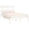 White Solid Wood Bed Frame 140x190 cm - Timeless Design