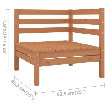 Garden Corner Sofa - Honey Brown Solid Wood Pine | HipoMarket