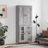 Highboard Grey Sonoma 69.5x34x180 cm Engineered Wood Colour grey sonoma Quantity in Package 1 Model 1 glass door 3 drawers 