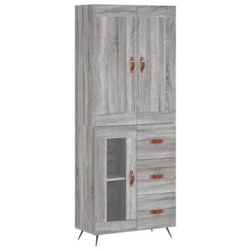 Highboard Grey Sonoma 69.5x34x180 cm - Stylish Storage Solution