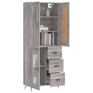 Highboard Grey Sonoma 69.5x34x180 cm - Stylish Storage Solution