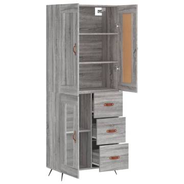 Highboard Grey Sonoma 69.5x34x180 cm - Stylish Storage Solution