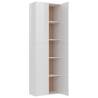 Elegant High Gloss White Office Cabinet | 60x32x190 cm