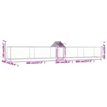 Durable Chicken Coop 9x1x1.5m - Galvanised Steel