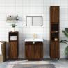 3 Piece Bathroom Furniture Set Brown Oak Engineered Wood Colour brown oak Number of 3 