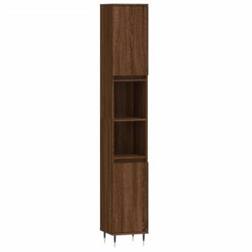 3 Piece Brown Oak Bathroom Furniture Set - Modern & Durable