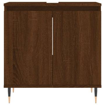 3 Piece Brown Oak Bathroom Furniture Set - Modern & Durable