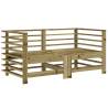 Wooden Corner Sofas with Cushions - 2 pcs Impregnated Pine