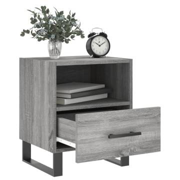 Stylish Grey Sonoma Bedside Cabinets - Set of 2 | HipoMarket