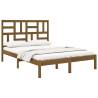 Honey Brown Solid Wood Bed Frame 120x190 cm - Modern Design