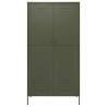 Stylish Olive Green Wardrobe - 90x50x180 cm Steel Storage