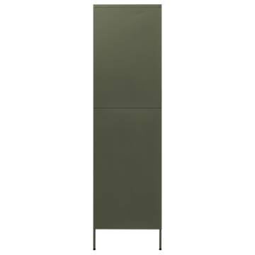 Stylish Olive Green Wardrobe - 90x50x180 cm Steel Storage